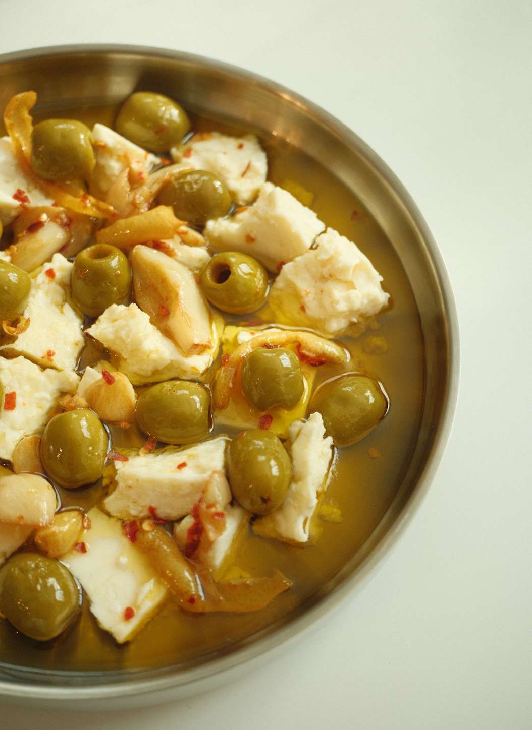 Spicy Yuzu Marinated Olives with Feta - Freestyle Snacks