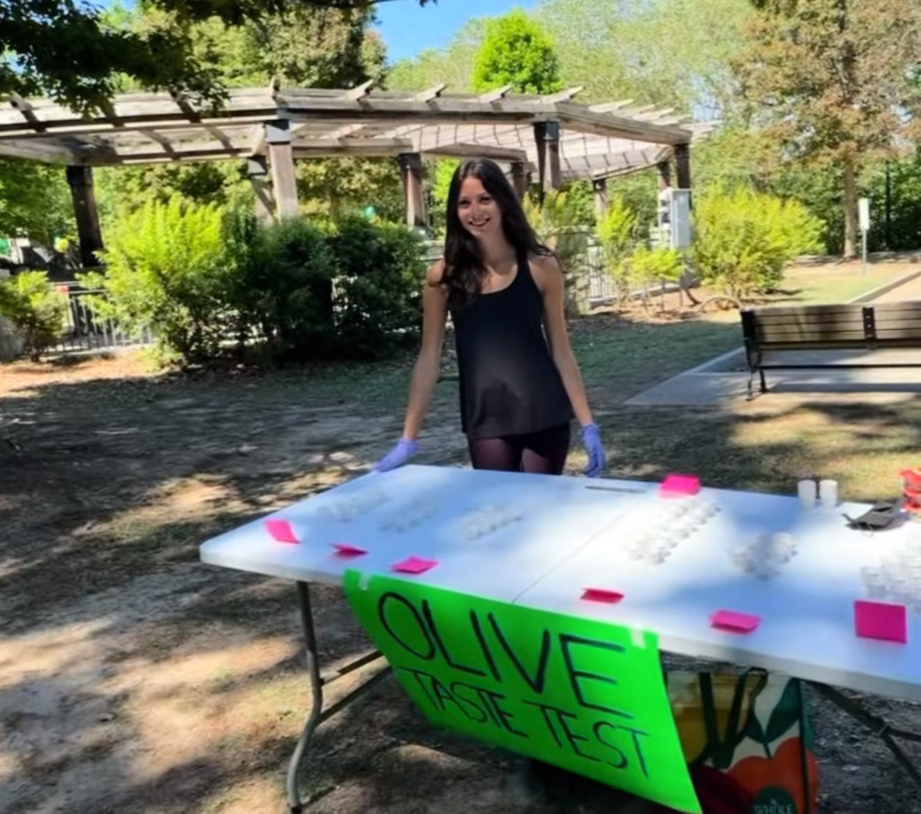 Nikki sampling Freestyle Snacks Olives