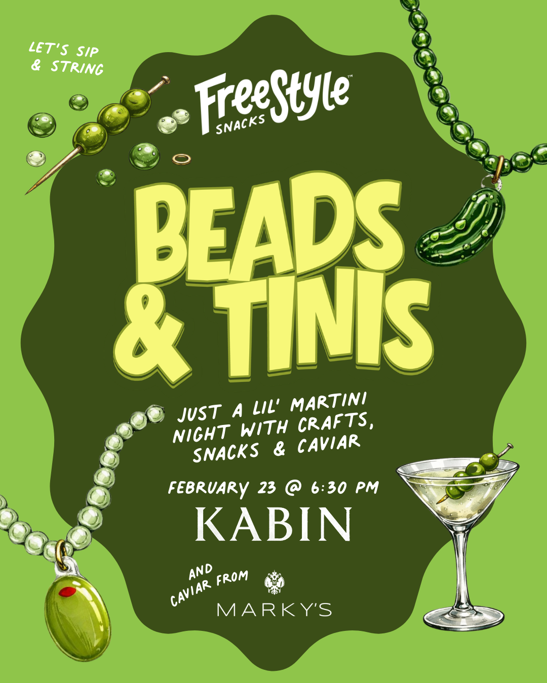 Martinis & Beading at KABIN