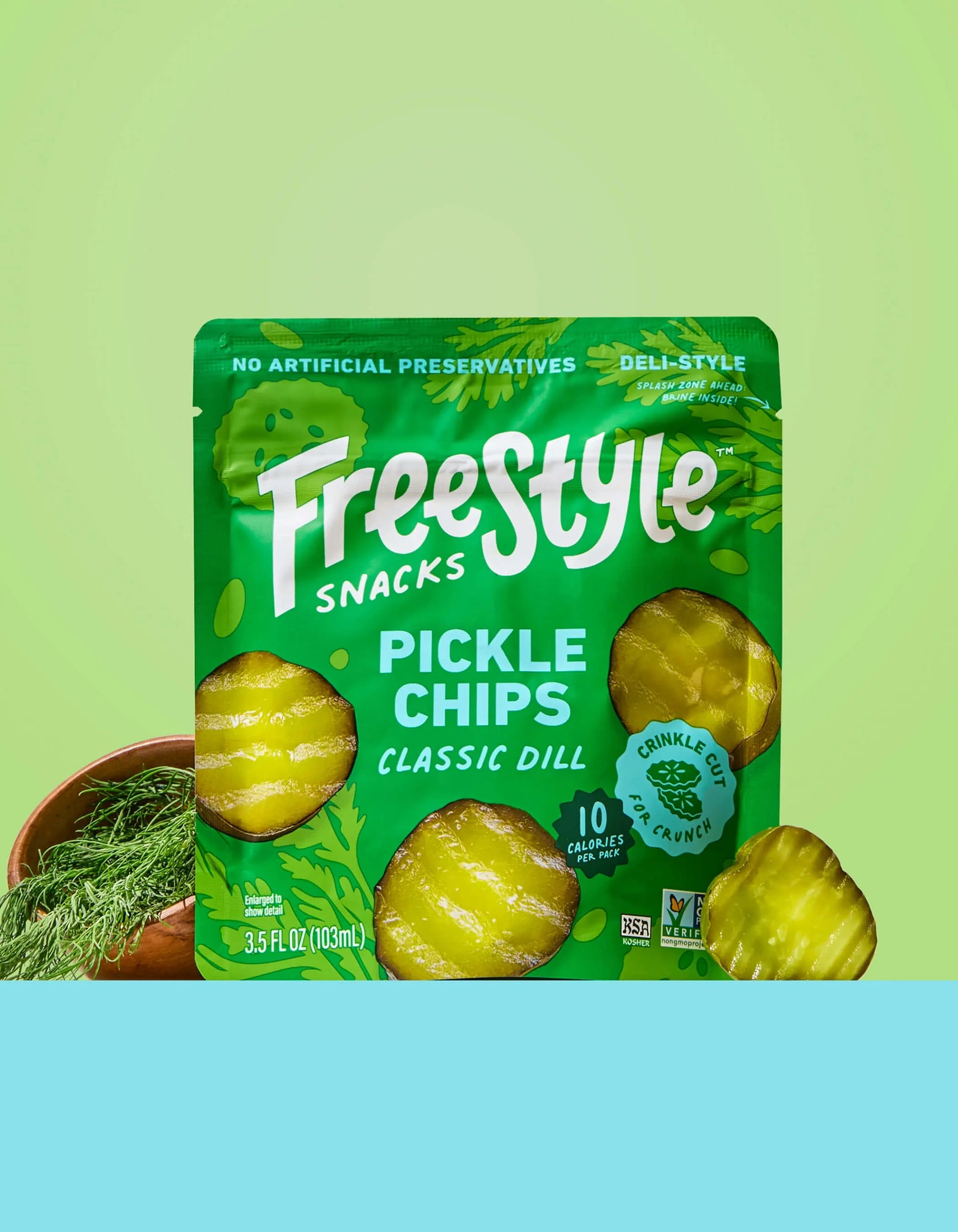 Freestyle Snacks Pickle Chips Garlic Dill