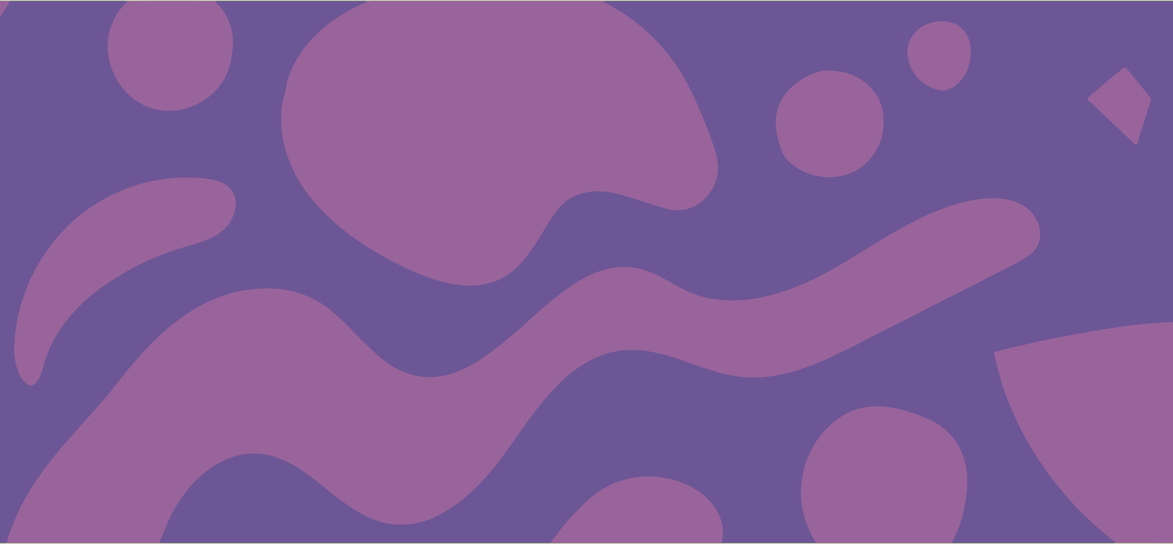 Abstract pattern of wavy and round shapes in purple on a dark purple background